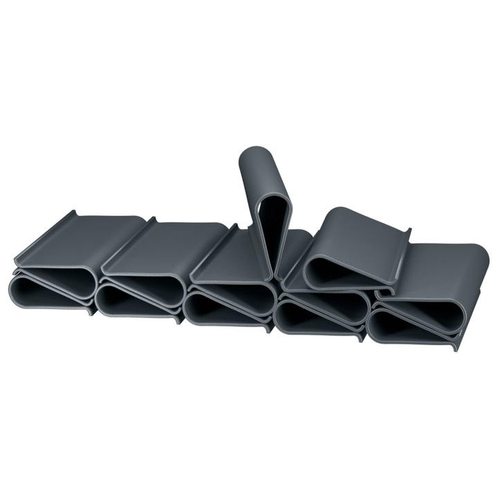 Set 12 cleme montaj pentru banda gard John Green, rezistente UV, 4.75x1.5 cm, PVC durabil, culoare antracit elegant, fixare sigura, instalare rapida, pentru intimitate gradina si balcon