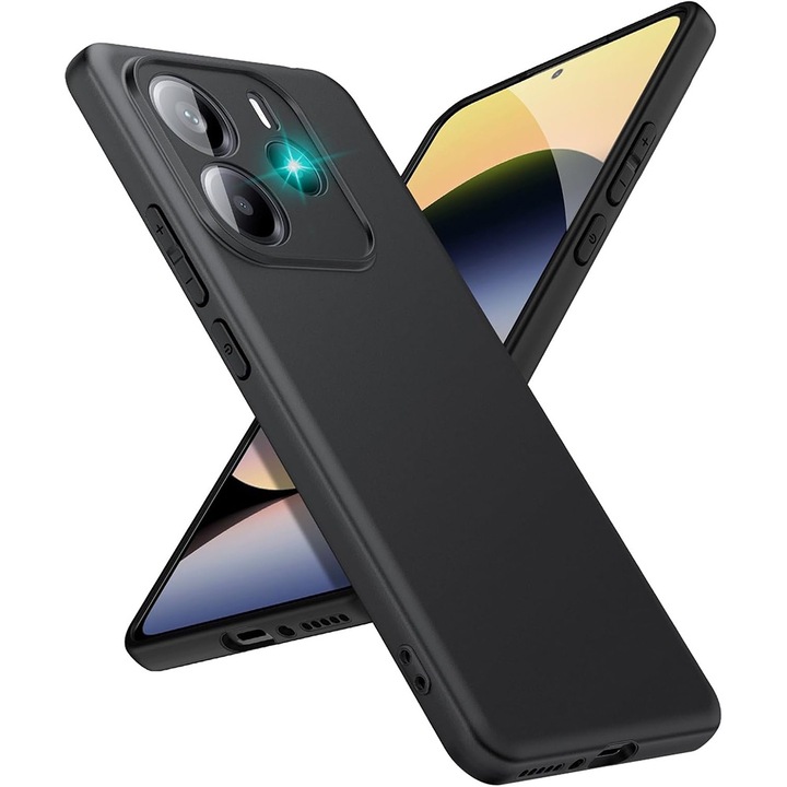 Силиконов калъф BestCase за Xiaomi Redmi Note 14, Slim SIlicon 0.8MM, Camera Protection, Black