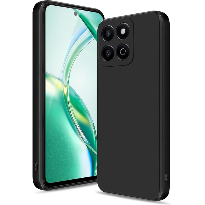 BestCase® Husa pentru Honor 200 Smart, Premium Slim Silicon 1.2MM, Microfibra in interior, Antisoc, Protectie camera si ecran, Negru