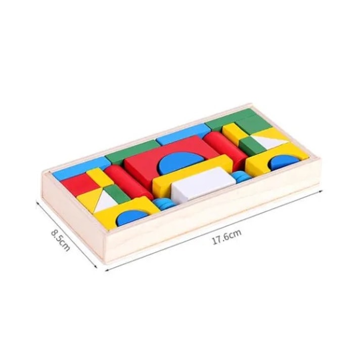 Fa építőkocka készlet – 26 db
