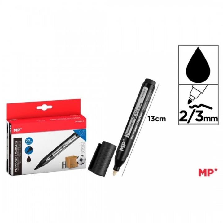 Marker permanent negru varf 2/3 mm PE486N-S