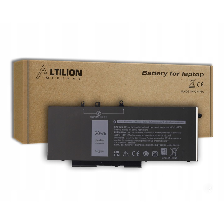 Altilon laptop akkumulátor, AL5580DL68 modell, 8950 mAh, 7,6 V, kompatibilis a Dell Latitude 5480 5490 5580 5590