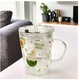 Cana cu Maner si Pai din sticla Nice Day verde, Inchidere Ermetica, 350 ml