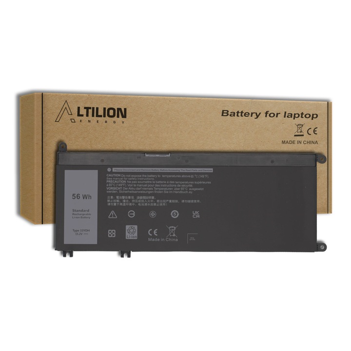 Altilon laptop akkumulátor, ALT032DL modell, 3684 mAh, 15,2 V, kompatibilis a Dell Inspiron, Latitude, Vostro