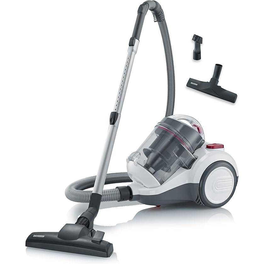 Aspirator fara Sac SEVERIN Cyclone CY 7088, Putere de Aspiratie Constanta, 800 W, Raza de Operare 9 m, 79 dB, Capacitate 2.1L, Alb