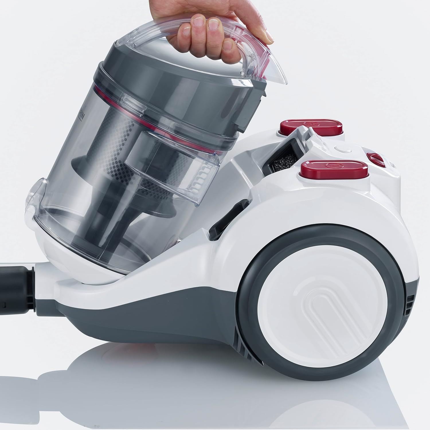 Aspirator fara Sac SEVERIN Cyclone CY 7088, Putere de Aspiratie Constanta, 800 W, Raza de Operare 9 m, 79 dB, Capacitate 2.1L, Alb