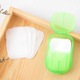 Set 10 seturi Sapun din Hartie, de Unica Folosinta, Cutie Portabila, Potrivit pentru Calatorii, Verde