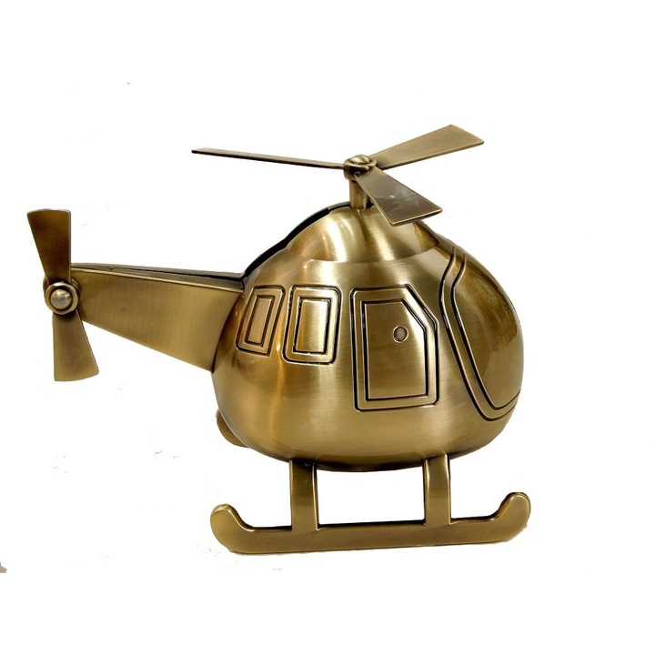 Pusculita elicopter in culoarea aurului vechi 19 cm