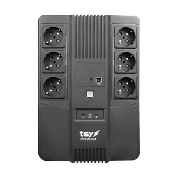 UPS TSY Power, 600VA/360W, LED, line interactive, 6 x Schuko TSY-D-0K6-LED