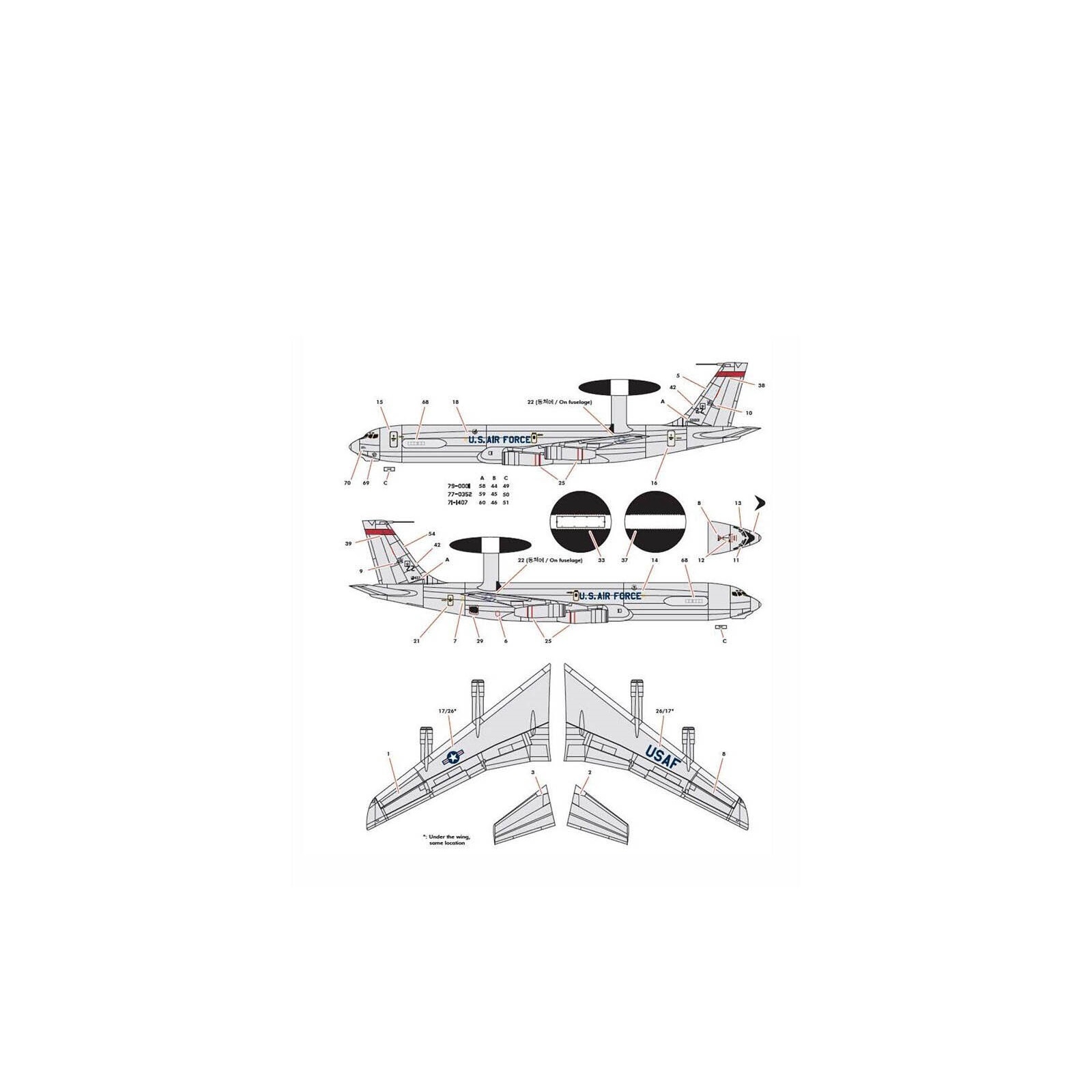 Academy 12629 – Boeing E-3G AEW&C 1/144 – Maquette Avion Militaire – Plastique, Autocollants