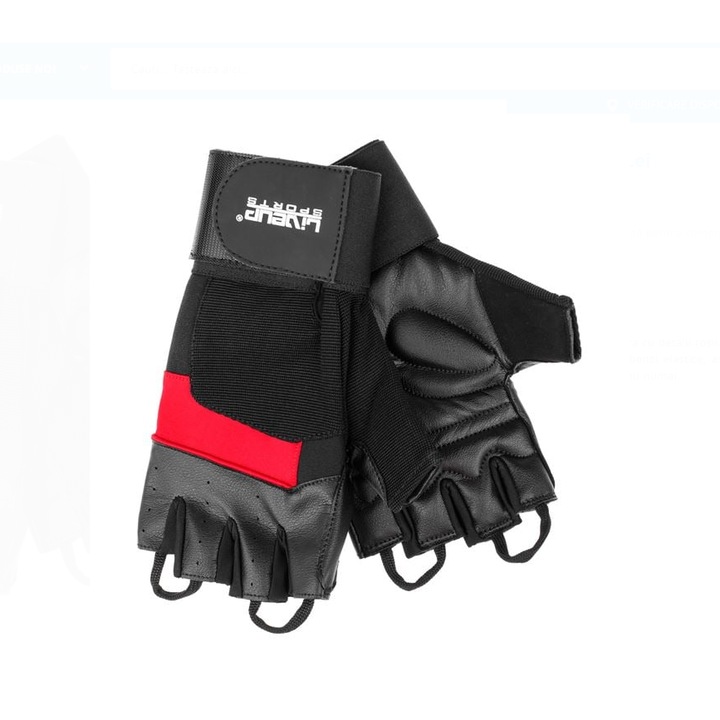 Manusi de Antrenament Sport Negre cu Degete Decupate (L/XL) - LiveUp