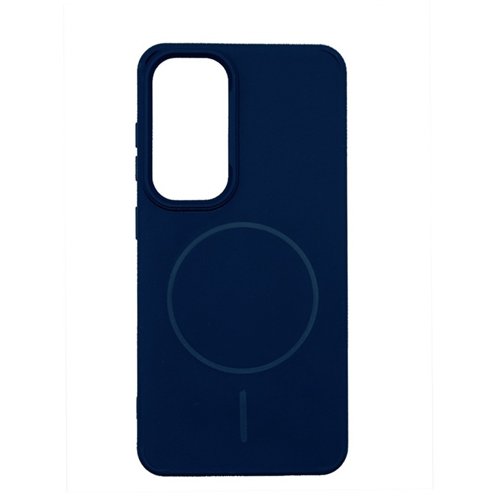 Husa VelvetMag cu Microfibra pentru Samsung Galaxy S25 Ultra, OPTIM SOLUTION, Incarcare Wireless, High Quality Soft Material, MagSafe, Premium Fiber Lining, Unique Stylish Design, OPT Tech Drop Protection, Albastru