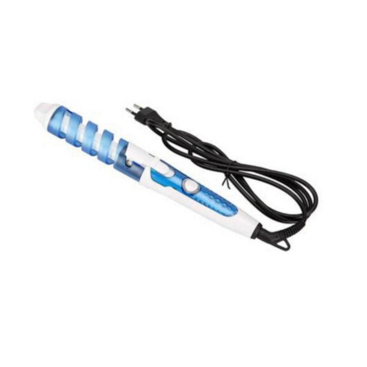Ondulator Electric Ceramic Nova, Pentru Bucle, Usor De Folosit, Putere 35W, Culoare Albastru/Alb, hozro