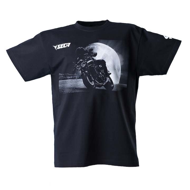 Tricou moto SECA MOON BLACK, S