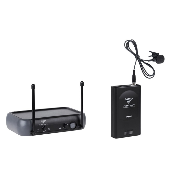 1-канален динамичен микрофон JS-168V, AZUSA, 170-270 MHz, 30 m, DC 12-15 V захранване