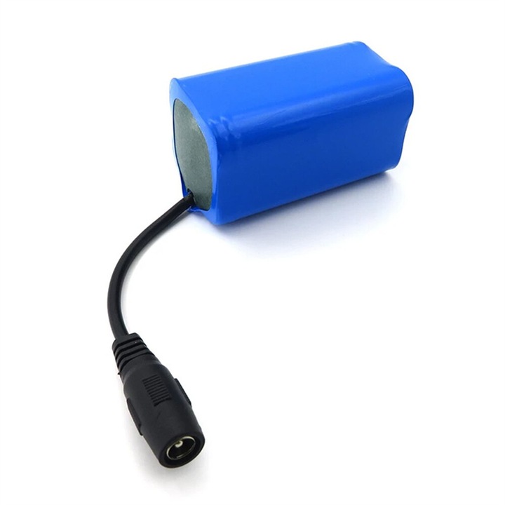 Батерия за лодка AjieQaQ, 7.4V, 5200mAh, 69x40x40mm, синя