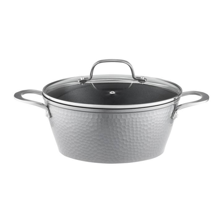 Oala cu capac AMBITION Bubble, 28cm, 5.5L, invelis Qualum Basic