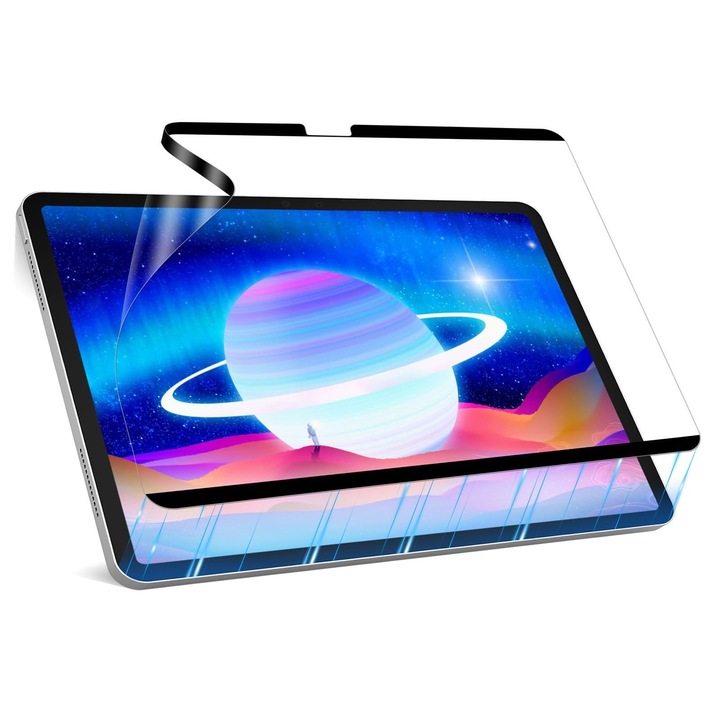Mágneses papír textúrájú védőfólia iPad Air 11 2024-hez, tárolótáskával, kivehető, újrafelhasználható, könnyen használható, ideális jegyzetekhez, rajzoláshoz, művészethez