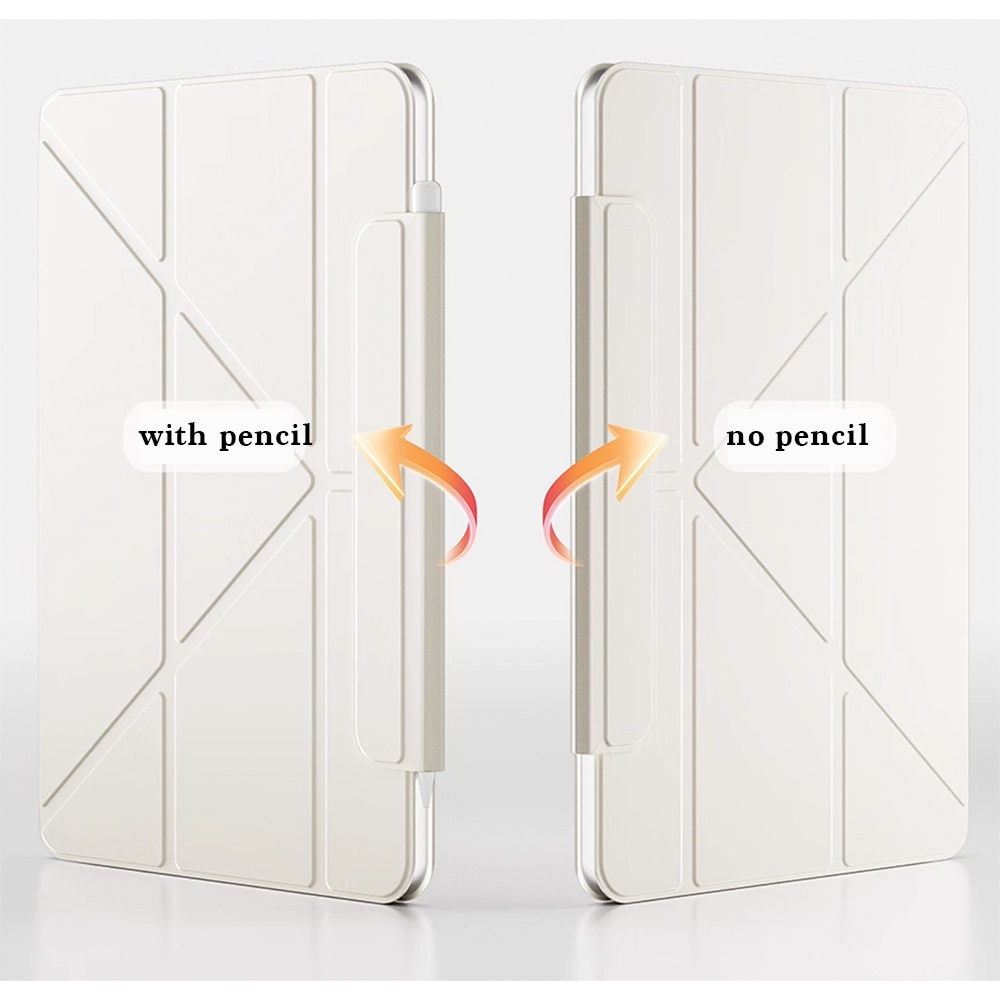 Husa tableta 4 in 1, wumeiwang, pentru iPad Air 11" 2024/ 2025 M2, M3 cu functie wake-up/sleep, magnetica, design Origami, suport ascuns pentru creion, negru