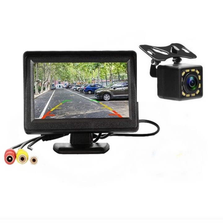 Kit camera de marsarier, JAMNGREL, cu 12 camere LED, ecran LCD de 4, 3 inchi