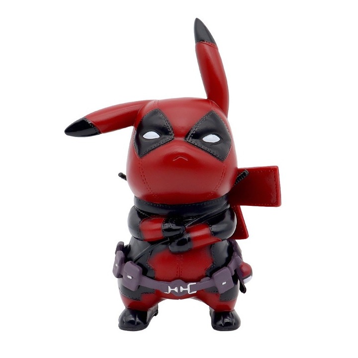 Pikachu COS Avengers Deadpool figura, kézzel készített, 12x5x3 cm, többszínű, fiúknak