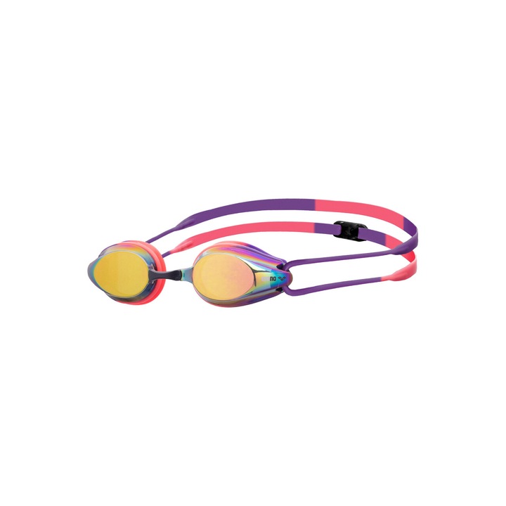 Ochelari de inot, Arena Tracks Mirror, 7x18.3x5cm, cu sistem AntiFog, Violet/Coral