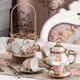 Set de ceai ceramic, WEPZSXO, 13 piese, 6 cesti, 6 farfurioare, 450ml, multicolor