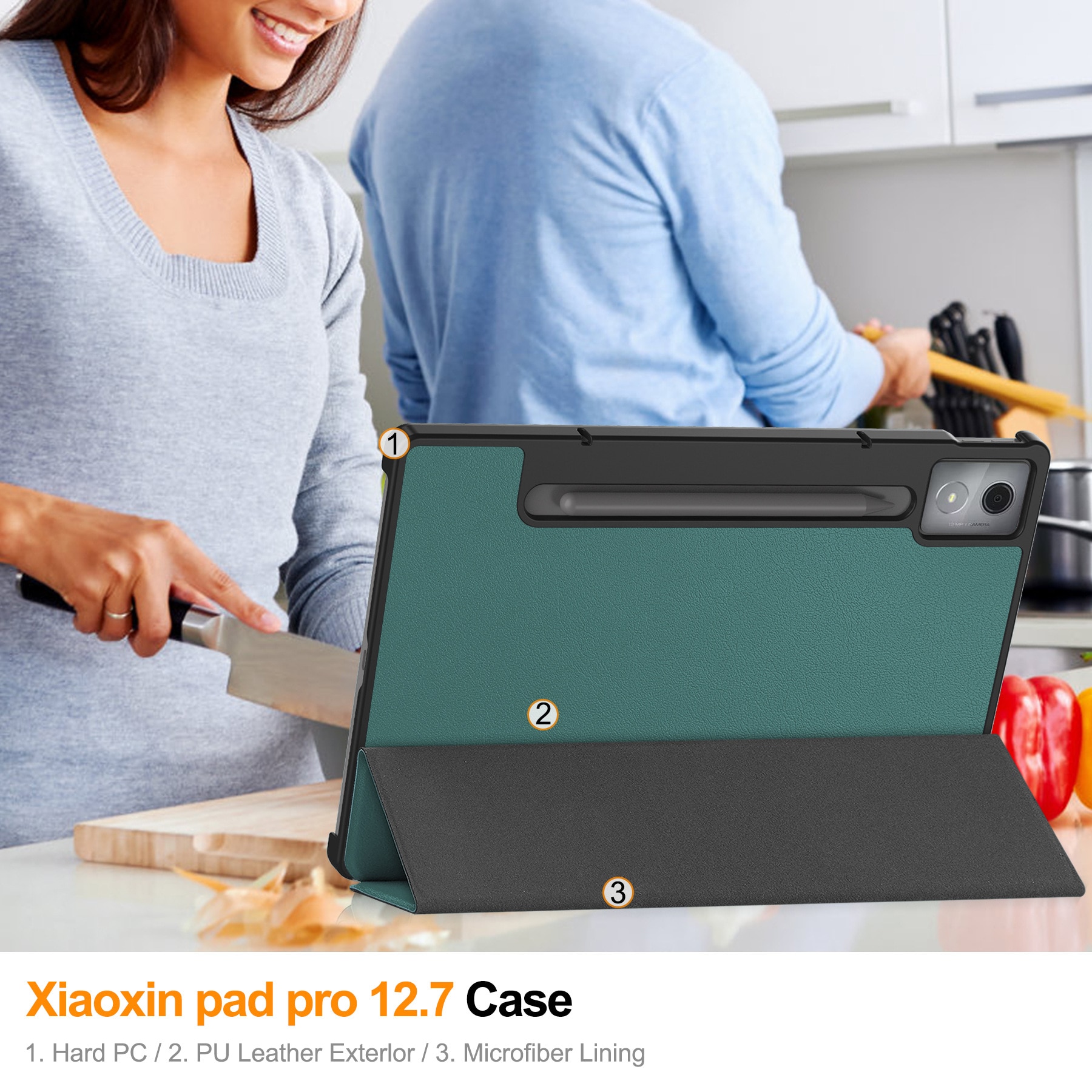 Husa DDOLI® pentru tableta Lenovo IDEA Tab PRO, 12.7 inch, Verde