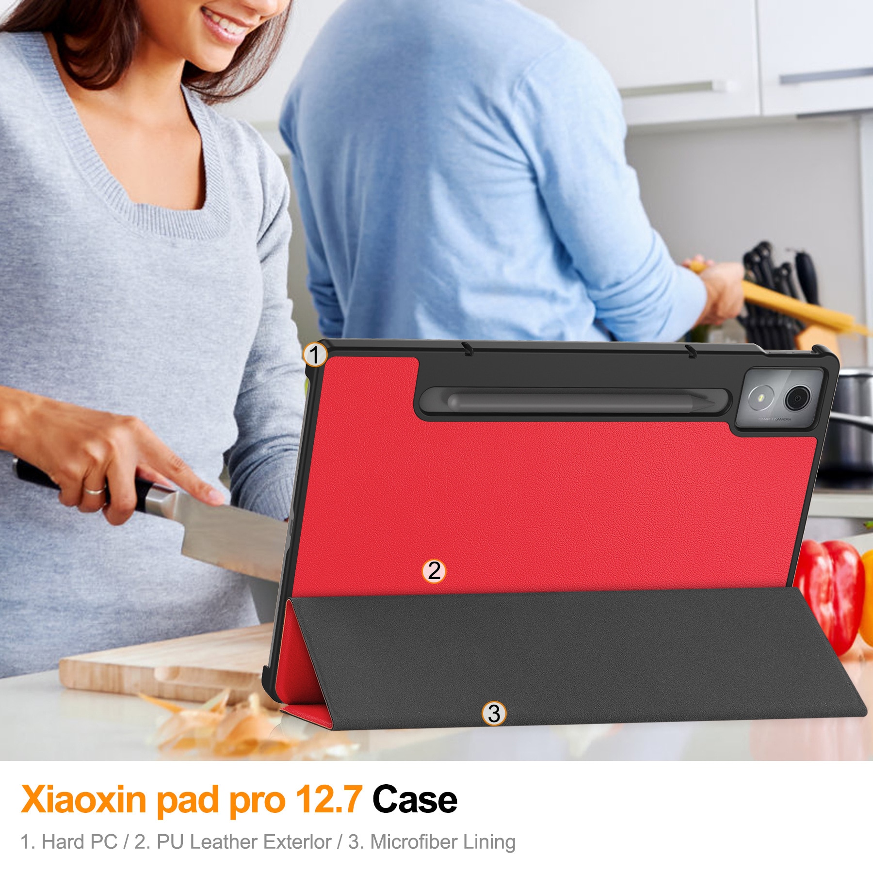 Husa DDOLI ® pentru tableta Lenovo IDEA Tab PRO, 12.7 inch, Rosu
