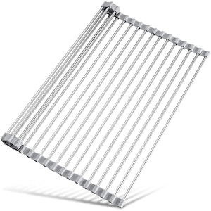 Scurgator vase pliabil, WEPZSXO, inox, 37x36cm, gri, suport pana la 14kg