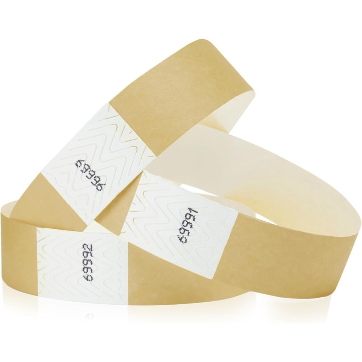 100 pcs Bratari de identificare Bratari pentru evenimente previne reutilizarea bratarilor Xyedyaup Premium-grade pentru ID medical spital, petrecere, identificare VIP aur