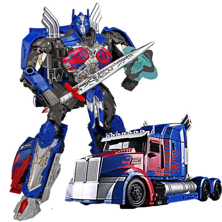 Figurina, AjieQaQ, Transformers, Optimus Prime, ABS, rotativa, set cadou, PVC, 3 ani+, 22 cm, albastru