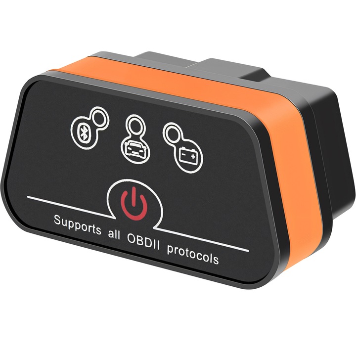 Retoo OBD-II/EOBD autódiagnosztikai teszter, RETOO iCar2, Bluetooth 5.0, ELM327 v2.2, univerzális, 2001 után minden márkával kompatibilis, hibakódok olvasásához és törléséhez, valamint a motorparaméterek valós idejű figyeléséhez