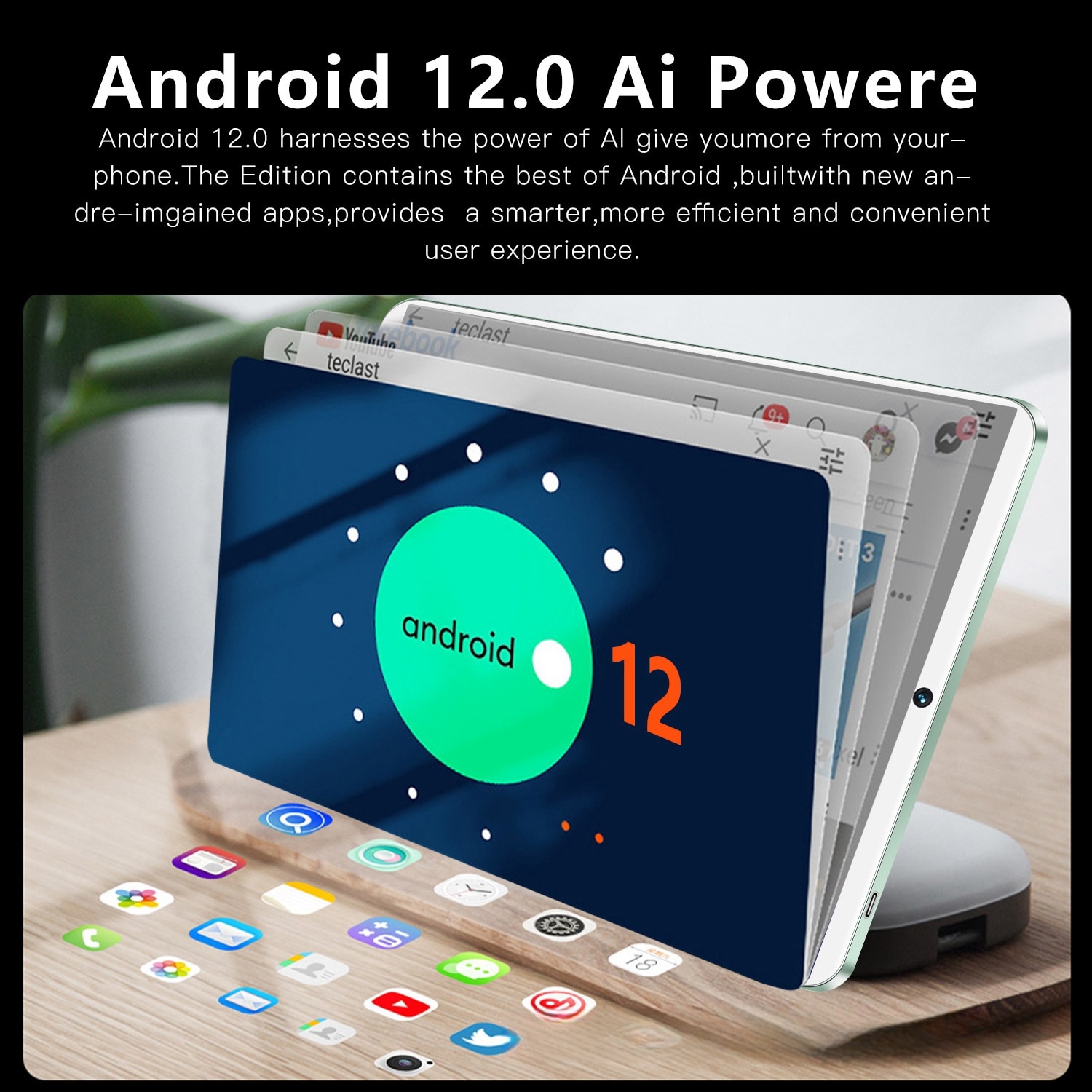 Tableta, 10 inchi, 2+32 GB, quad-core, WIFI, Bluetooth, ecran IPS HD, senzor de gravitate, recunoastere faciala, dual SIM dual standby, 1280x800, 4000mAh, negru
