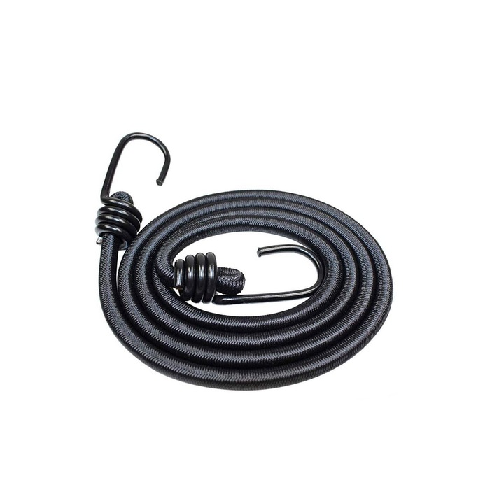 Set de 6 corzi elastice bungee, rezistente, de 120cm, cu carlige, ideale pentru biciclete, motociclete, masini, rulote, portbagaje, camping