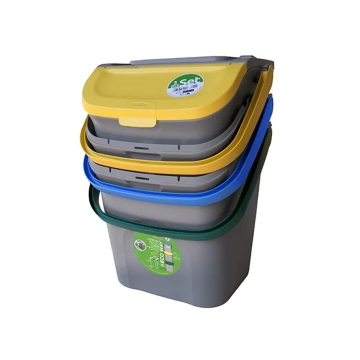 Set cosuri gunoi colectare selectiva Eco Way 3 x 28 litri H-41 cm