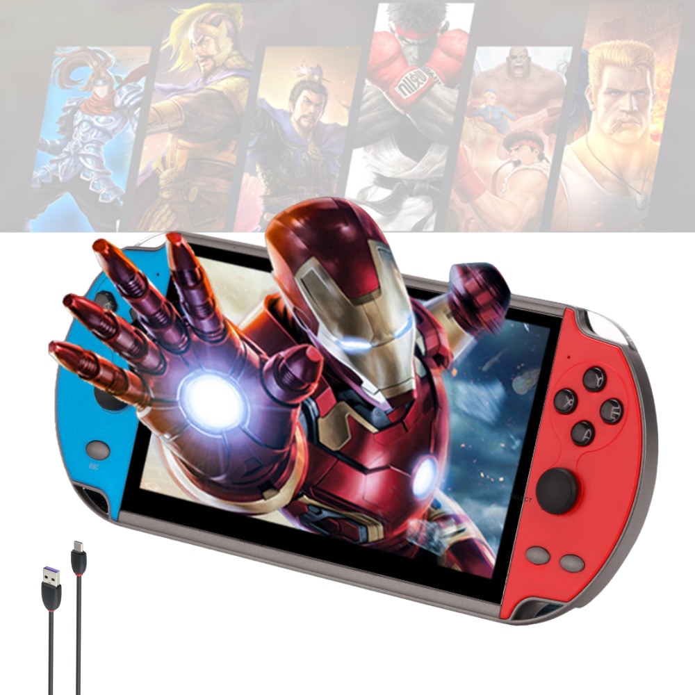 Consola Jocuri Portabila IdealTI ® – 8GB de Jocuri Reto si Clasice, Ecran LCD 4.3 inch, Cablu AV Pentru Conectare Televizor, Jocurile Copilariei, MP4, Casti