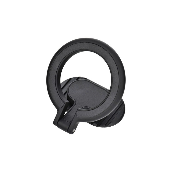 Mágneses telefontartó kompatibilis az iPhone készülékkel, gyűrűs típus, 180° és 360° elforgatás, maximális tapadás 5 kg, összecsukható