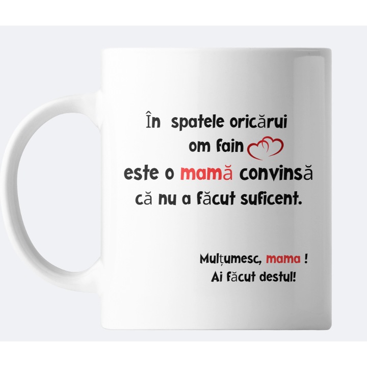 Cana Personalizata, Multumesc mama, Ceramica, Alb, 330 ml