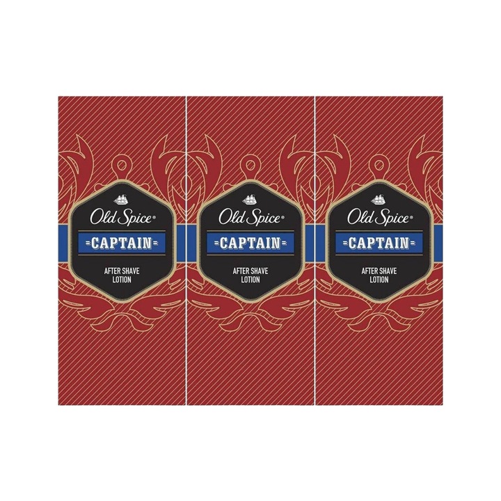 Комплект 3 x Old Spice Captain след бръснене 100 мл свеж аромат, ревитализиращ ефект, хидратираща формула, без алкохол, хипоалергичен