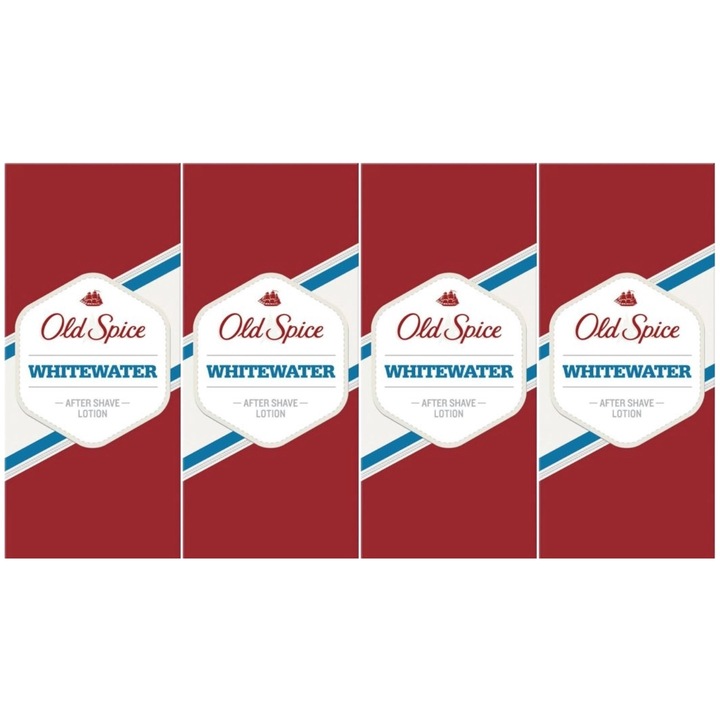 Комплект 4 x Old Spice Whitewater след бръснене 100 мл свеж аромат, ревитализиращ ефект, хидратираща формула, без алкохол, хипоалергичен