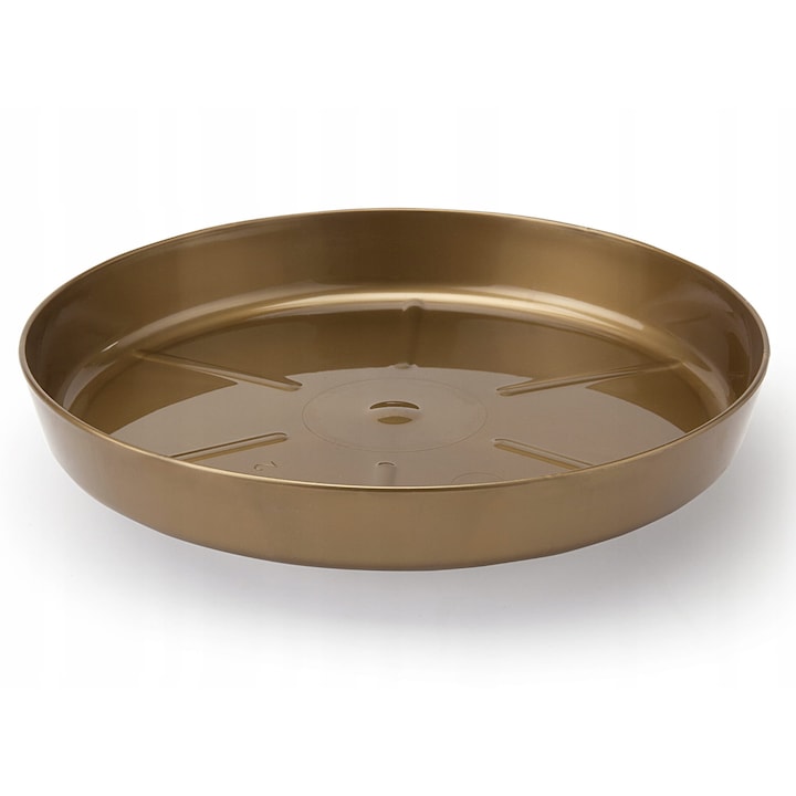 Suport pentru ghiveci Lamela, metalic auriu, 19,7x2,9 cm