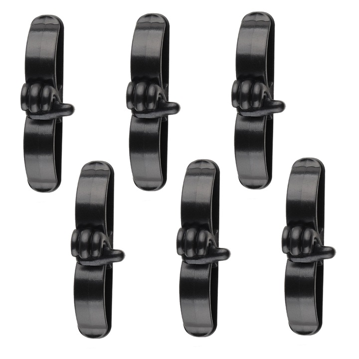 Set 6 x Organizator de cabluri, Negru