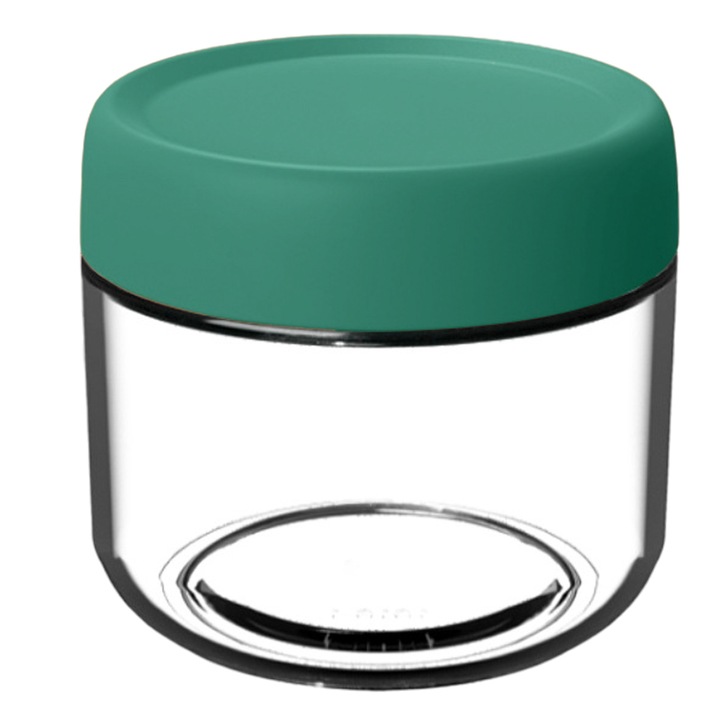 Стъклен буркан с капак, херметичен, зелен, за храна, Enforose