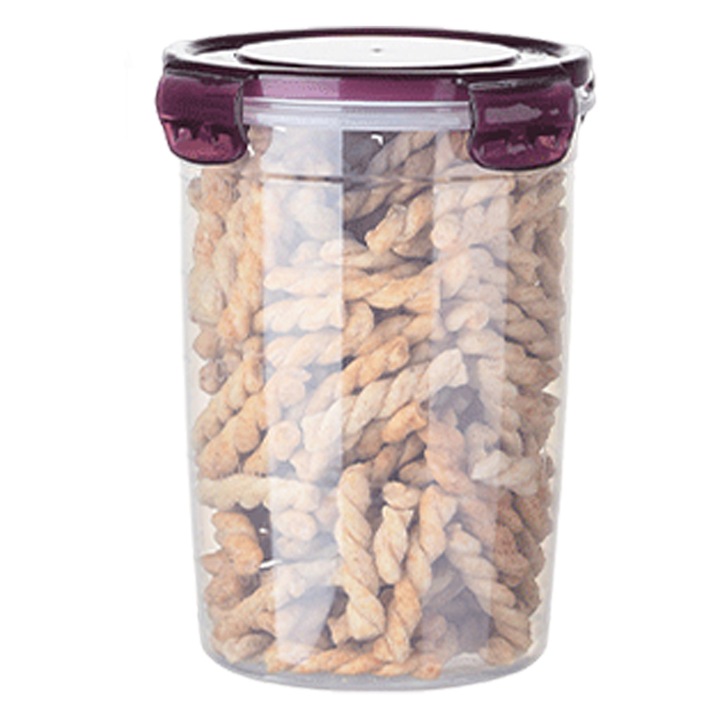 Ételtároló doboz, Enforose, lezárt dobozkészlet, nedvességálló, lila, 17,5x15,5x12cm