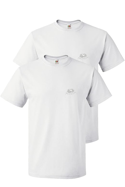 Комплект мъжки тениски Fruit of the Loom 25032-2P-FOL-T-2PK-M-WT-2XL, 2 броя, Обло деколте, Лого, Премиум памук, Бял, 2XL