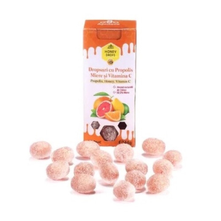 Dropsuri cu Propolis, Miere si Vitamina C Apidava (44g)