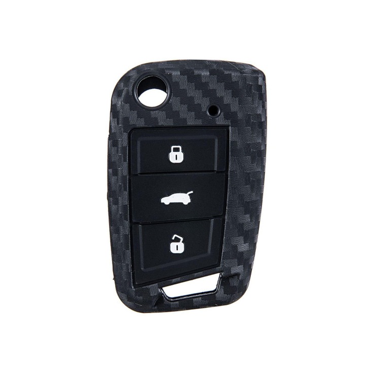 Въглероден силиконов калъф за ключове за VW Volkswagen Golf 7 MK7 Tiguan MK2 за SEAT Ateca Leon FR 2 Ibiza за Skoda Octavia A7