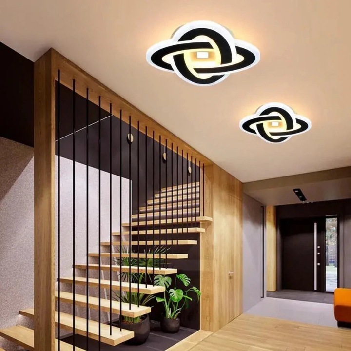 Lustra LED CRINELLA, 44W, Diametru 23, Inaltime 6, Lumina Rece/Neutra/Calda, Dimabila, IP20, Negru, Alb, Acril, Metal