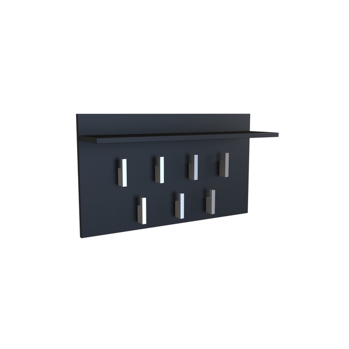 Cuier 2F, Topeshop, 7 agatatori, negru, 70x40x20cm